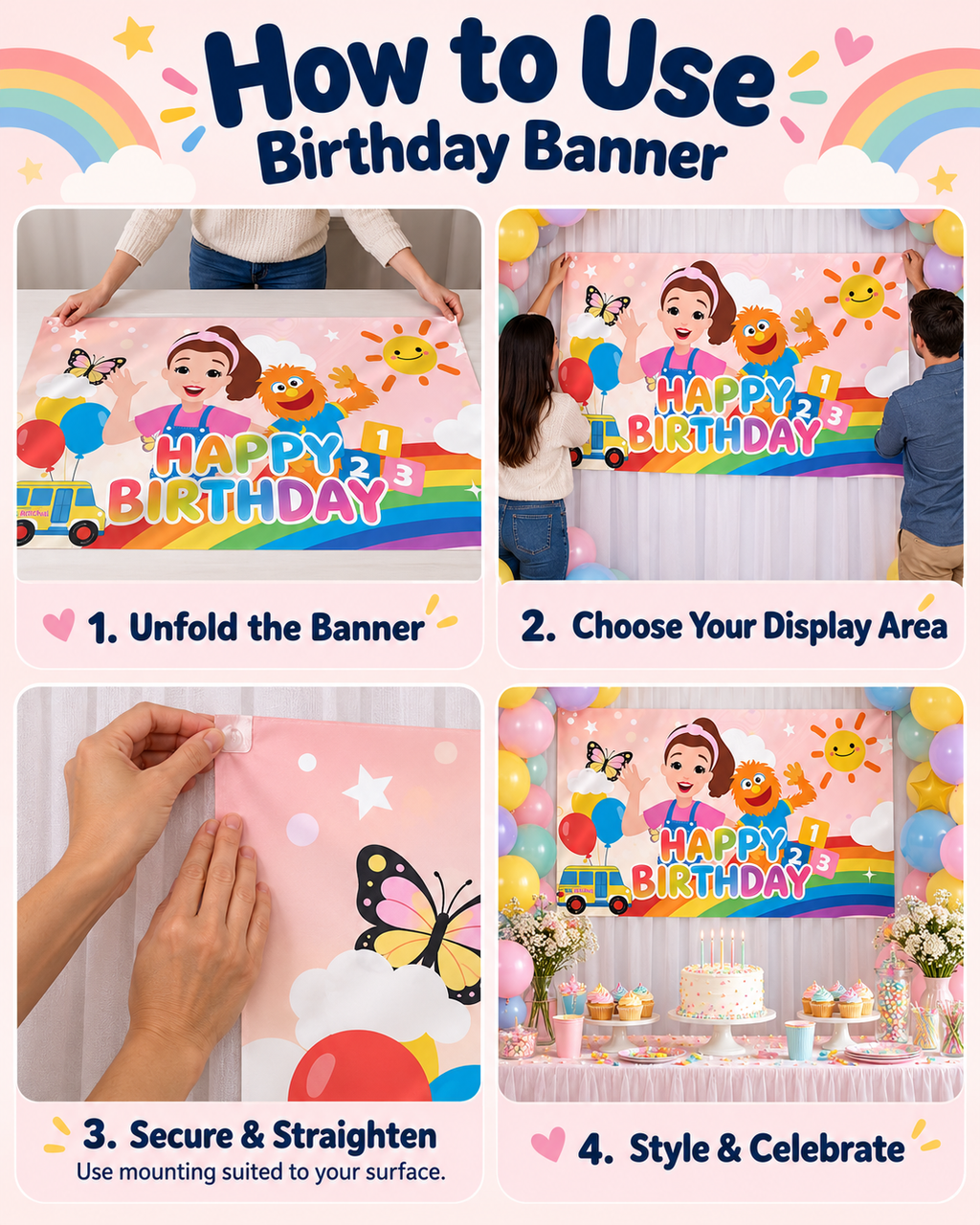 English Teacher Happy Birthday Banner for Birthday parties Style No. 1 Size  5'*3'