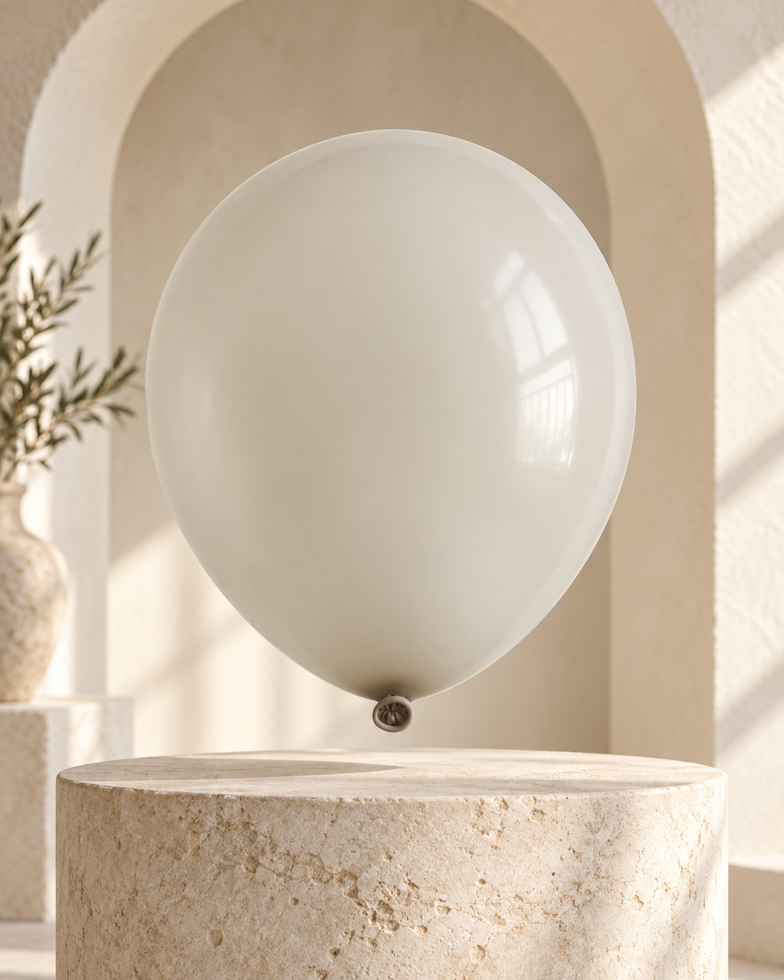 Retro Balloon Natural Latex Rubber in 12&5 inches "Sand White" perfect for Birthdays, Parties, Weddings, Holidays Main image