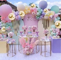Beautiful Macaron multicolor Balloon Arch Garland Kit 117pcs Birthday Backyard Parties Easter Princess Birthday Garden Party