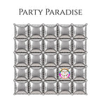 Double-Sided Two-Tone Square Foil Balloons Grid Background Wall for Party 19inch Squares, 25PCS