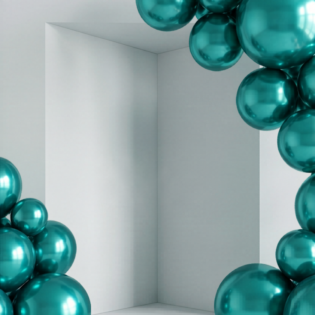 Chrome ICE double layer Teal Blue, Chrome Shiny Thick Latex Helium Balloons for Graduation Garland Arch Kit Corporate Event Wedding Birthday Baby Shower Party Decorations in two sizes 10"/12"