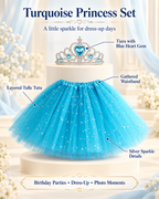 Blue tutu with tiara 2 pcs set for birthdays dress up cosplay