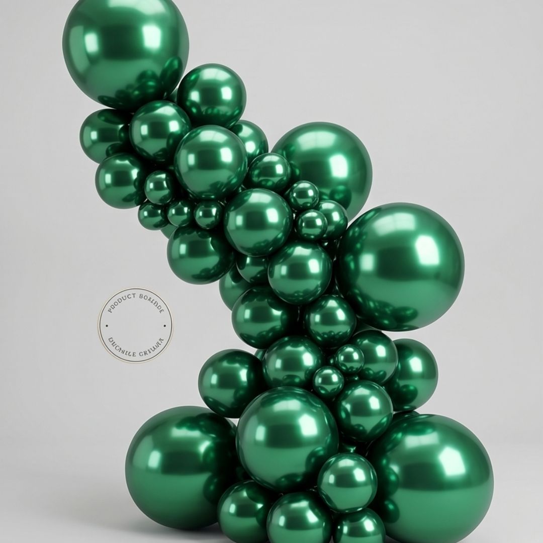 Chrome ICE double layer in Blackish Green , Chrome Latex Helium Balloons for Graduation Garland Arch Kit Corporate Event Wedding Birthday Baby Shower Party Decorations in two sizes 10"/12" Secondary image