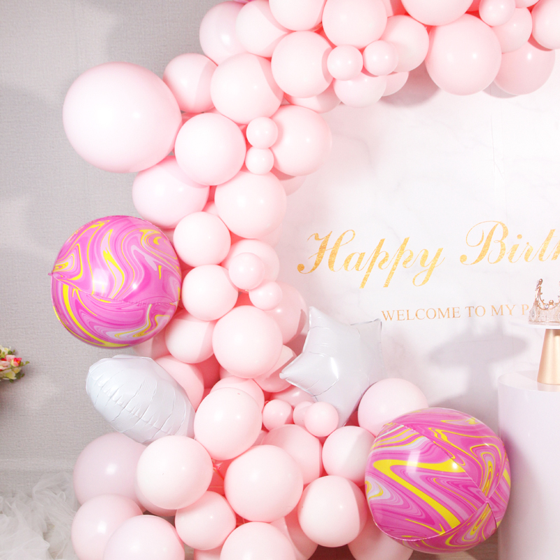 Balloon Garland Pastel Pink 4D Marbling Balloon Garland Kit 111pcs For Birthdays Baby Shower Bridal Party