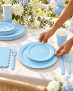 161 PCS Light Blue Dinner Party Tableware Set for birthdays, weddings celebrations