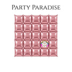 Double-Sided Two-Tone Square Foil Balloons Grid Background Wall for Party 19inch Squares, 25PCS