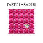 Double-Sided Two-Tone Square Foil Balloons Grid Background Wall for Party 19inch Squares, 25PCS