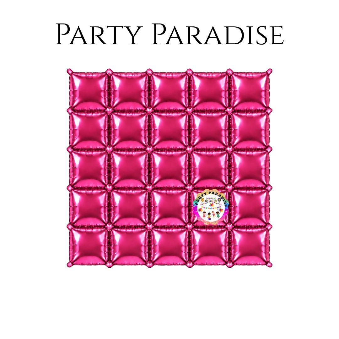 Double-Sided Two-Tone Square Foil Balloons Grid Background Wall for Party 19inch Squares, 25PCS