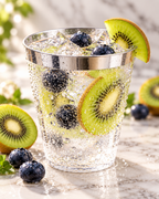 Silver Rimmed Transparent Plastic Cup Single Wall Disposable Champagne Glass 9 oz for Party Wedding 20 PCS