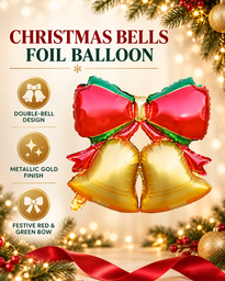 Jingle Bell Christmas Inflatable Balloons for home parties, classroom celebration office party Secondary image