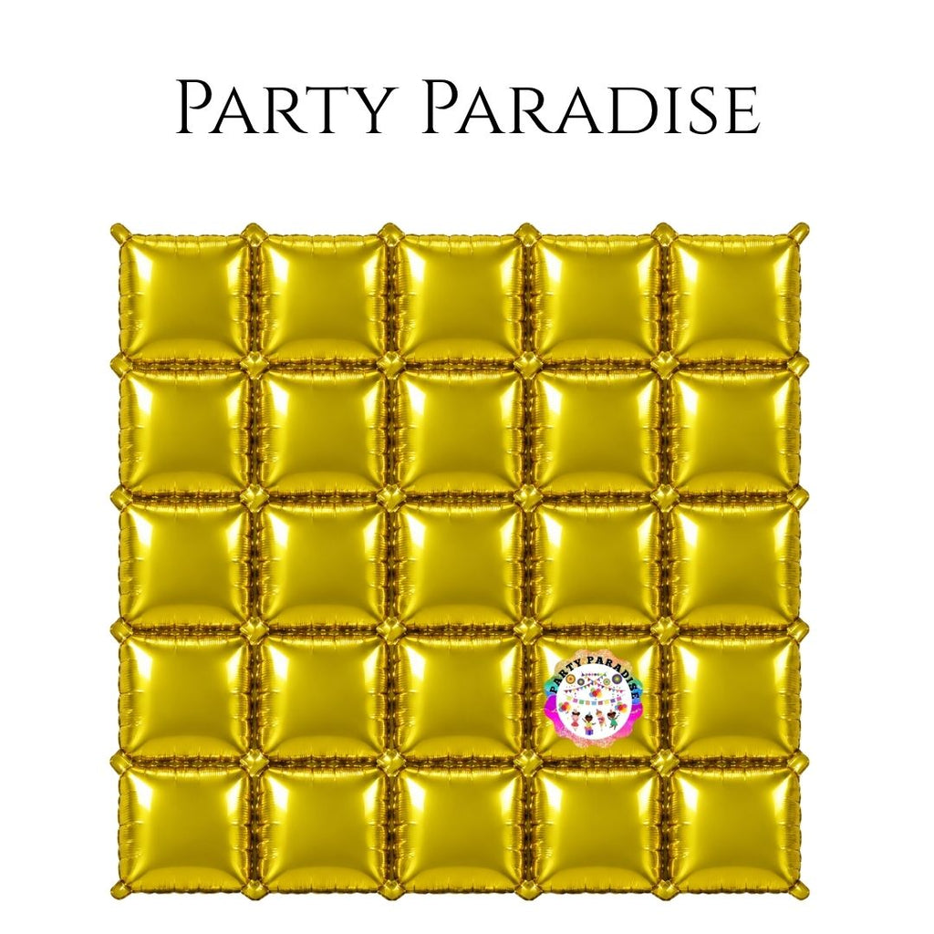 Double-Sided Two-Tone Square Foil Balloons Grid Background Wall for Party 19inch Squares, 25PCS