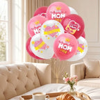 Mother's Day Balloons, 12 Inch Mom Latex Balloons, Best Mom Ever Printed Decorations for Mother's Theme Party Supplies and Arch Decorations