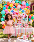 Doughnut Lollipop Party Balloon Garland Kit 102 pcs For Kids Birthday Party