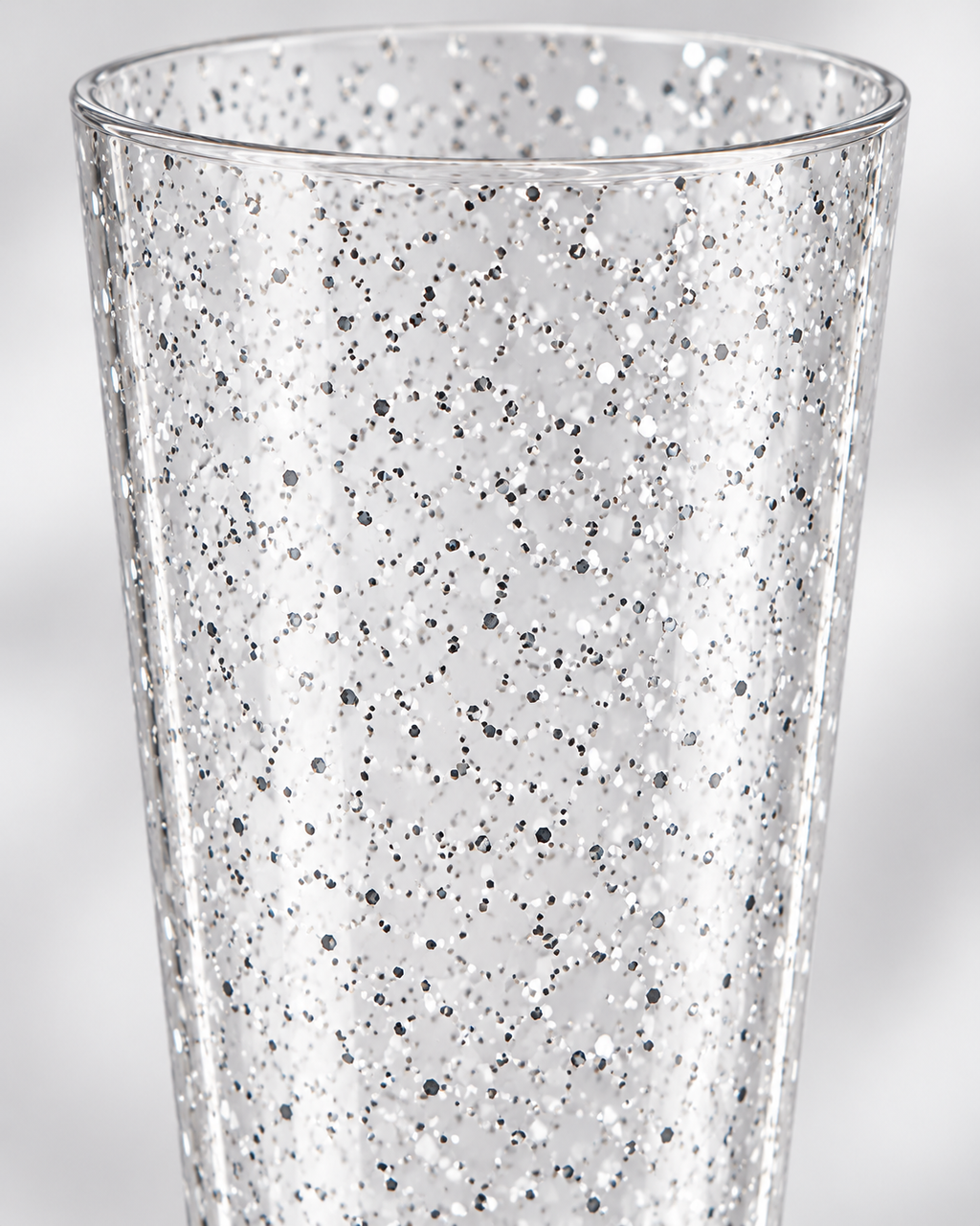 Silver Glitter Flutes 20 Pack Disposable Glasses 5oz Clear Plastic Mimosa Glasses Wedding Cocktail Cups Bulk for New Years Eve Party Supplies Engagement Birthday Decorations