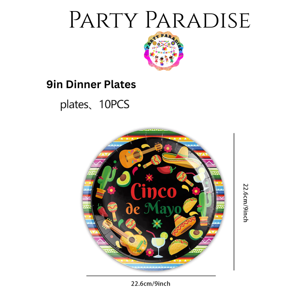 Cinco de Mayo Tableware Set Party Kit 135pcs for Birthdays Mexican Carnival Fiesta Festival