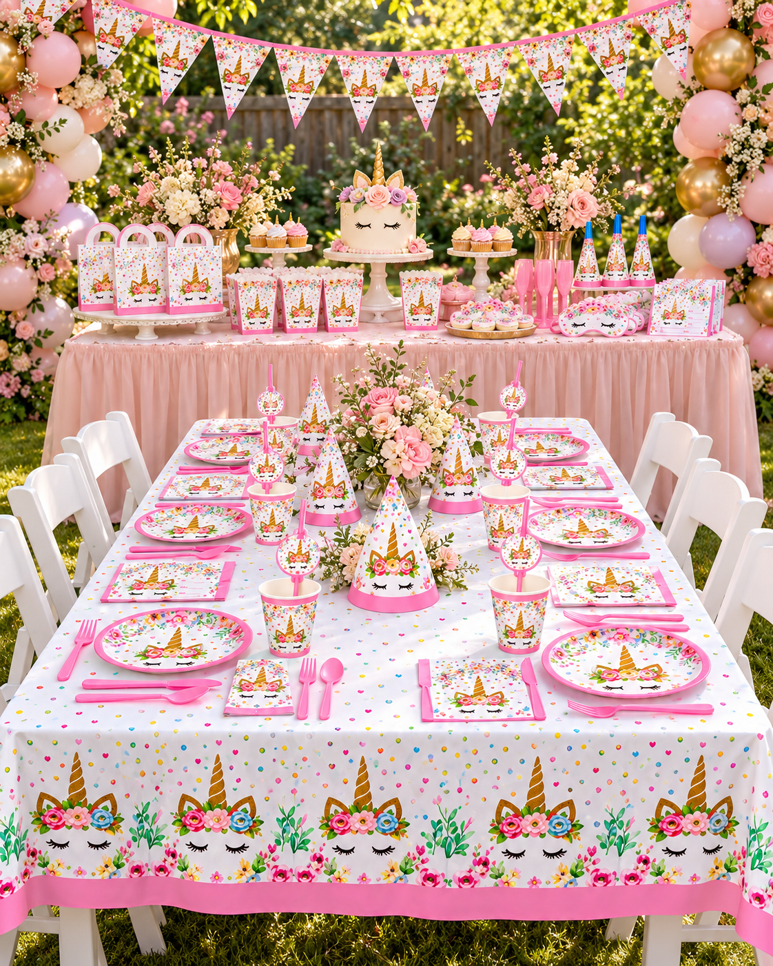 Unicorn Themed Party Set 136 pcs