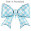 Plaid Blue Bow Perfect for Birthdays Baby Showers Size 36.6 inches x 29Inches