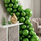 Chrome ICE double layer in Fruit Green, Chrome Latex Helium Balloons for Graduation Garland Arch Kit Corporate Event Wedding Birthday Baby Shower Party Decorations in two sizes 10"/12"