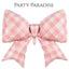 Pink Plaid Bow for Birthdays, Baby Shoers Size 36.6 inches x 29 inches