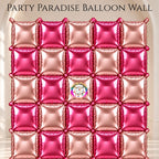 Double-Sided Two-Tone Square Foil Balloons Grid Background Wall for Party 19inch Squares, 25PCS