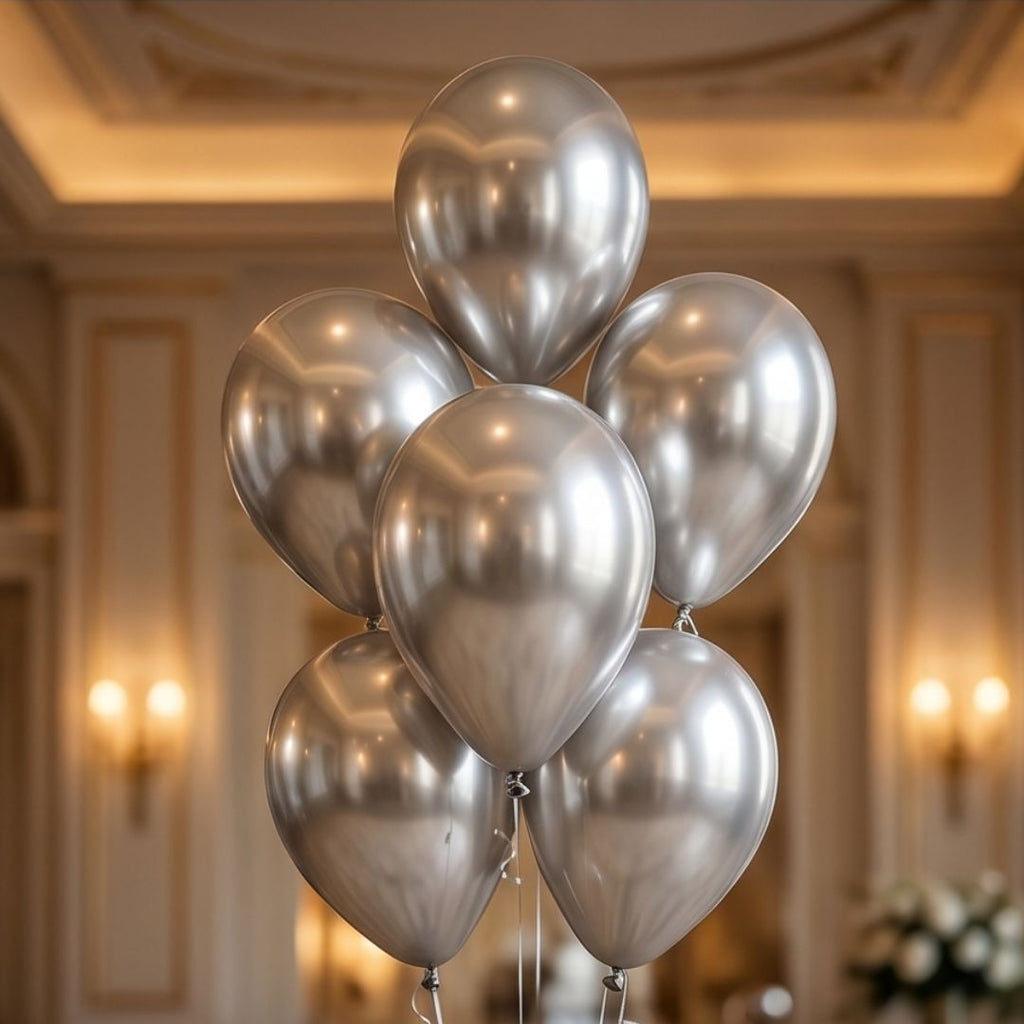Chrome Latex Balloons, 50 Pack 12-inches in Camillia Round Helium Balloons for New Years Wedding Anniversary Bridal Shower Birthday Graduation Bachelorette Engagement Party Decorations