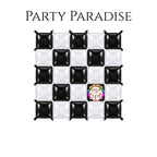 Double-Sided Two-Tone Square Foil Balloons Grid Background Wall for Party 19inch Squares, 25PCS