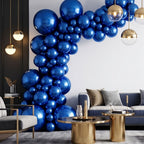 Chrome ICE double layer Dark Blue, Chrome Shiny Thick Latex Helium Balloons for Graduation Garland Arch Kit Corporate Event Wedding Birthday Baby Shower Party Decorations in two sizes 10"/12"
