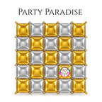 Double-Sided Two-Tone Square Foil Balloons Grid Background Wall for Party 19inch Squares, 25PCS
