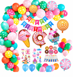 Doughnut Lollipop Party Balloon Garland Kit 102 pcs For Kids Birthday Party