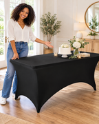 High Quality Party Table Cloth Spandex Fabric Table Cover Rectangular Fitted Strech Tablecloth for 6 Foot Table