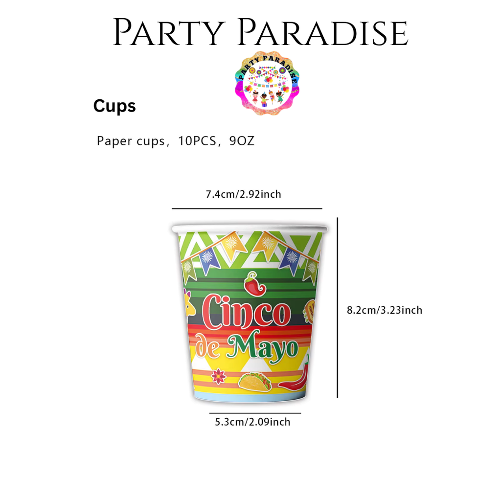 Cinco de Mayo Tableware Set Party Kit 135pcs for Birthdays Mexican Carnival Fiesta Festival