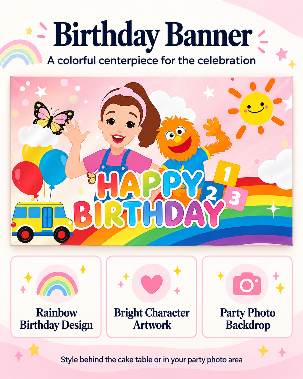 English Teacher Happy Birthday Banner for Birthday parties Style No. 1 Size  5'*3'