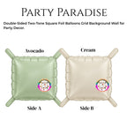 Double-Sided Two-Tone Square Foil Balloons Grid Background Wall for Party 19inch Squares, 25PCS
