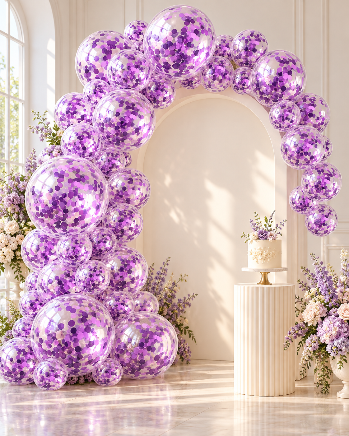 Confetti Balloon in Purple 12 ins 25pk For Birthdays, Weddings, Anniversary, Corporate Events