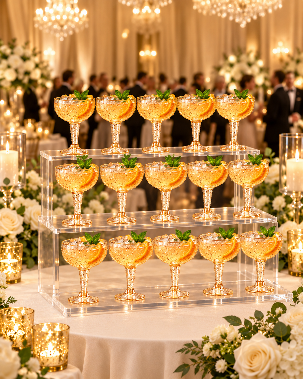 Gold Glitter Coupe drinkware for cocktails wedding party 20PCS