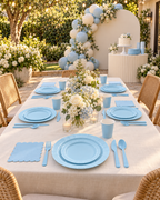 161 PCS Light Blue Dinner Party Tableware Set for birthdays, weddings celebrations