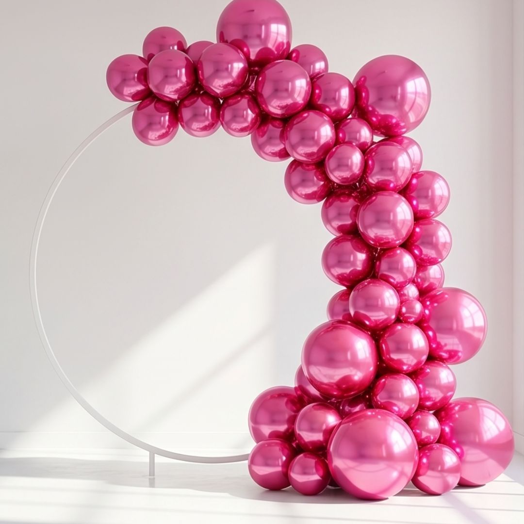 Chrome ICE double layer in Precious Red, Chrome Latex Helium Balloons for Graduation Garland Arch Kit Corporate Event Wedding Birthday Baby Shower Party Decorations in two sizes 10"/12"