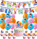 English Teacher Birthday Party Balloon Decoration for Kids Birthday including Banner, Cake topper, Balloons Cupcake Toppers 41pcs