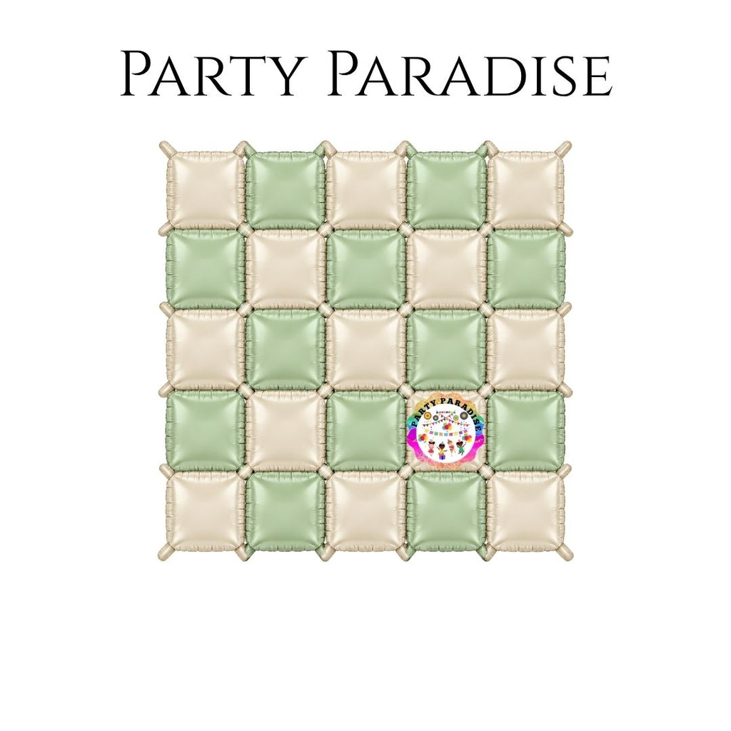 Double-Sided Two-Tone Square Foil Balloons Grid Background Wall for Party 19inch Squares, 25PCS