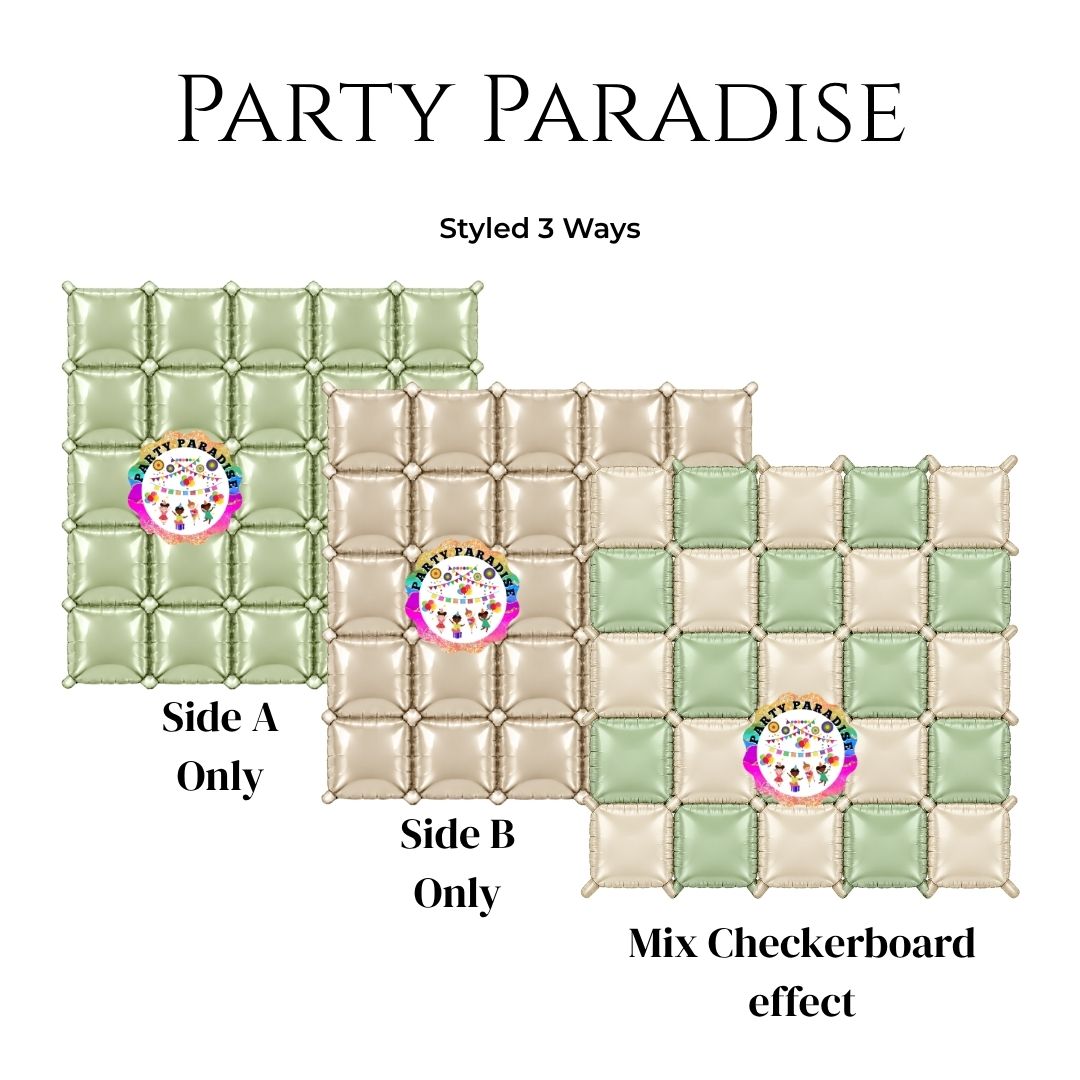 Double-Sided Two-Tone Square Foil Balloons Grid Background Wall for Party 19inch Squares, 25PCS
