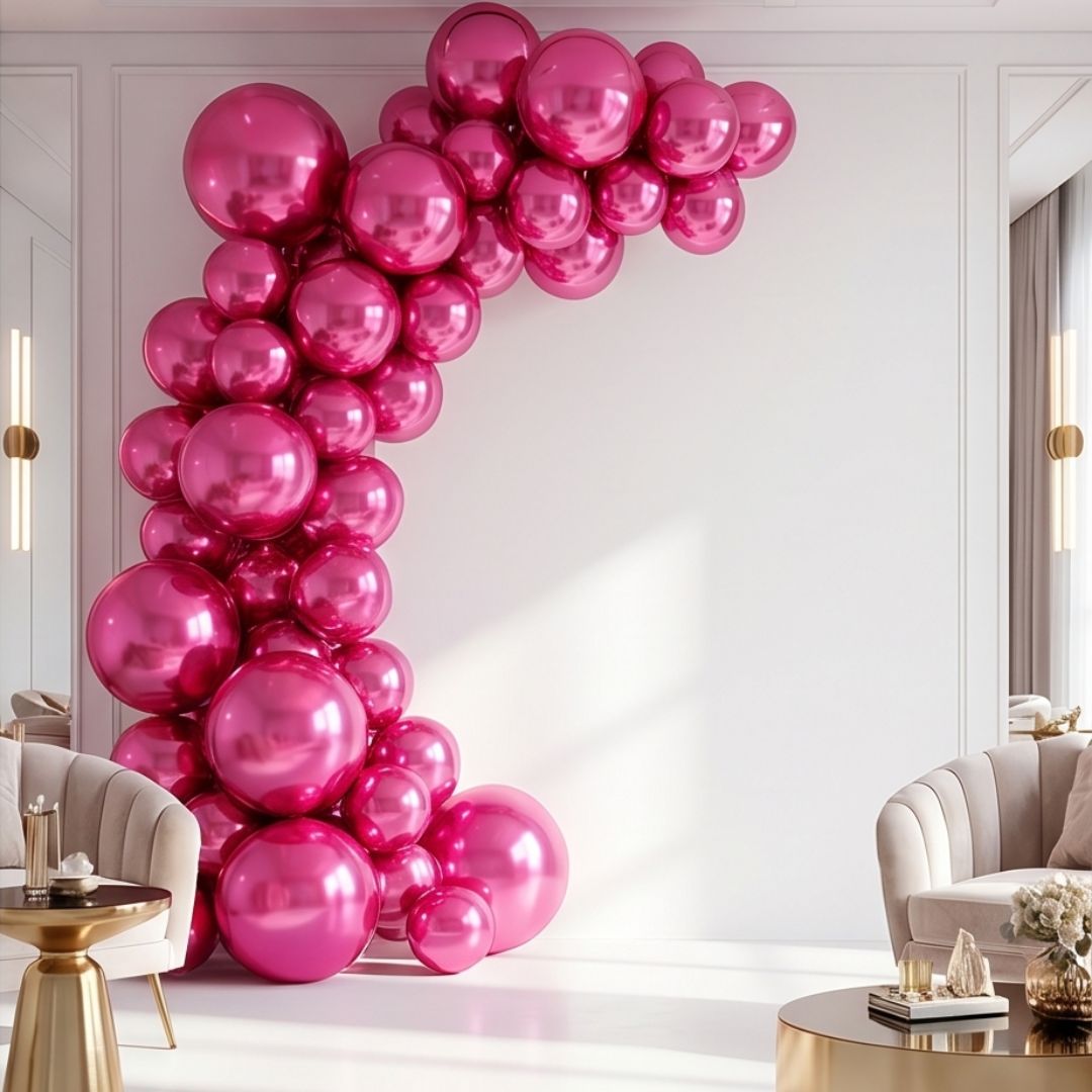 Chrome ICE double layer in Precious Red, Chrome Latex Helium Balloons for Graduation Garland Arch Kit Corporate Event Wedding Birthday Baby Shower Party Decorations in two sizes 10"/12"