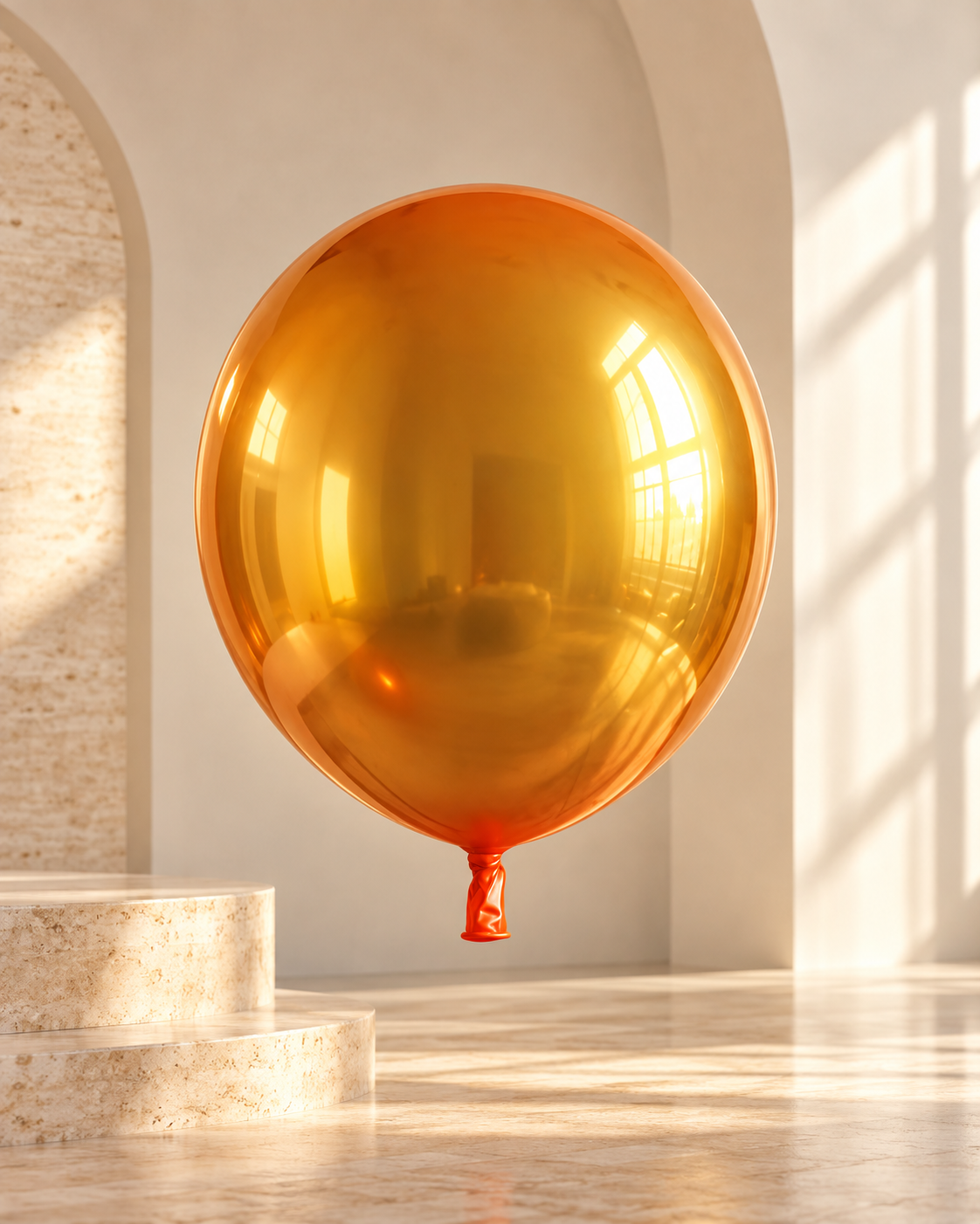 Party Paradise Store Chrom Ice Double Layer Balloons in Golden Orange, High Shine Chrom Finish Secondary image