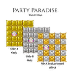 Double-Sided Two-Tone Square Foil Balloons Grid Background Wall for Party 19inch Squares, 25PCS