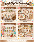 92 PCS SET Capybara Tableware Set Party Kit for Birthdays