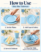 161 PCS Light Blue Dinner Party Tableware Set for birthdays, weddings celebrations