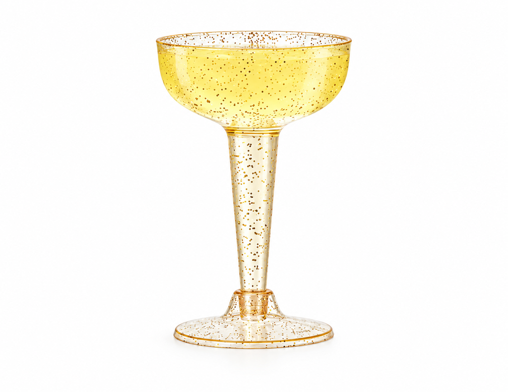 Gold Glitter Coupe drinkware for cocktails wedding party 20PCS