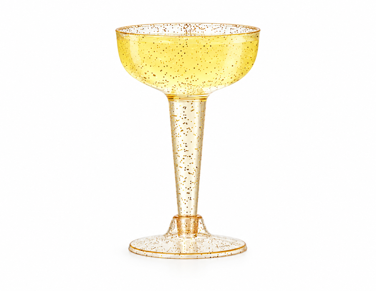 Gold Glitter Coupe drinkware for cocktails wedding party 20PCS