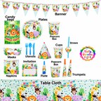 Jungle Animal Themed Tableware set 136pcs