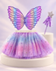 Girls Purple Ombre Layered Sparkle Tulle Skirt 3 piece Set
