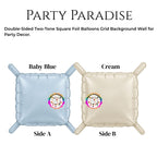 Double-Sided Two-Tone Square Foil Balloons Grid Background Wall for Party 19inch Squares, 25PCS